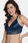 Zivame Celeste & Rose Padded Non-Wired 3/4Th Coverage Lace Bra - Gibraltor Sea — thumbnail 4